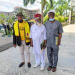 Former Governor of Anambra State, Dr Ezeife, parleys with the OCI Foundation's National Champion, Re...
